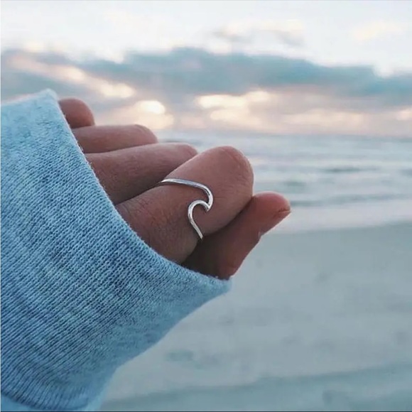 Stainless Steel Romantic 3 Waves Fine Rings Cute Trendy Beachy Pick Color Below - Picture 1 of 7
